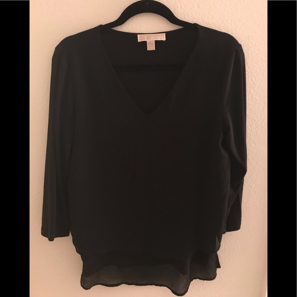 Michael Kors Black v-neck blouse size sm like new - Picture 2 of 2